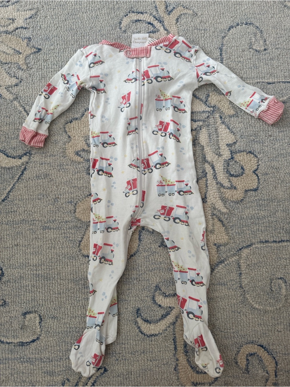 Lullaby Set Footed One-Piece Christmas train Pajamas - size 9m